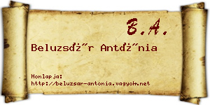 Beluzsár Antónia névjegykártya